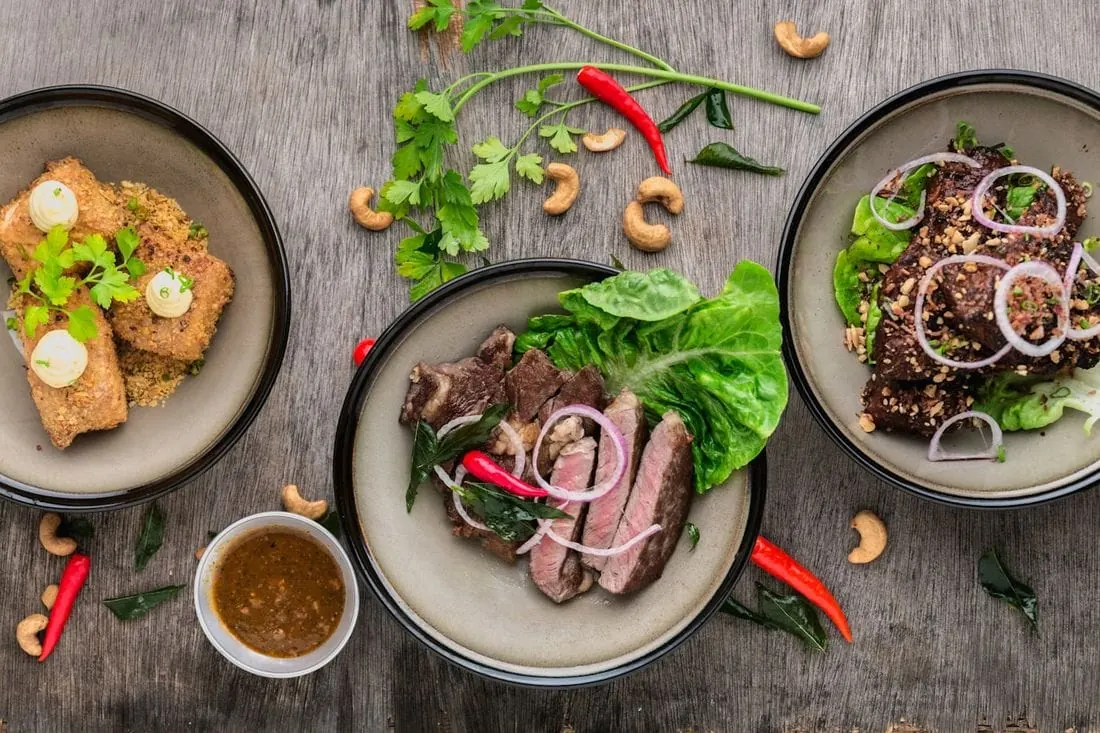 A plated dinner cooked from fresh ingredients.